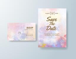 Graceful watercolor save-the-date in mint green tones with a tropical theme vector