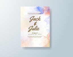 Refined watercolor RSVP card in lavender tones with a botanical theme vector