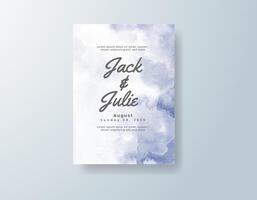 Sophisticated watercolor save-the-date in sky blue tones with a botanical theme vector
