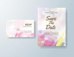Graceful watercolor save-the-date in sage green tones with an elegant theme vector
