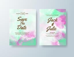 Whimsical watercolor save-the-date in navy blue tones with a botanical theme vector