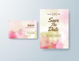 Refined watercolor announcement in golden yellow tones with a spring theme vector