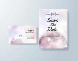 Elegant watercolor RSVP card in soft pink tones with a garden theme vector