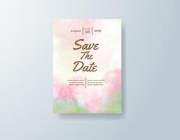 Subtle watercolor save-the-date in sage green tones with a whimsical theme vector