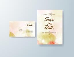 Romantic watercolor announcement in ivory tones with a floral theme vector