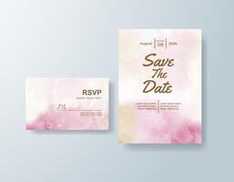 Delicate watercolor RSVP card in golden yellow tones with a boho theme vector