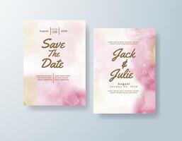 Graceful watercolor menu card in peach tones with a tropical theme vector