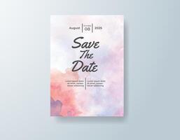 Elegant watercolor save-the-date in golden yellow tones with a boho theme vector