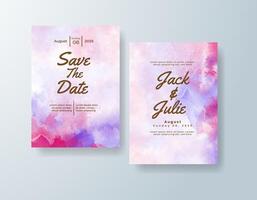 Hand-painted watercolor invitation in mauve tones with a modern theme vector