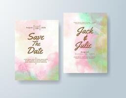 Romantic watercolor menu card in sage green tones with a classic theme vector
