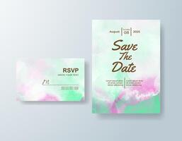 Romantic watercolor RSVP card in golden yellow tones with a romantic theme vector