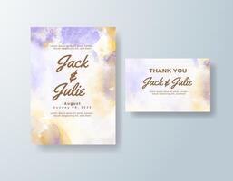 Romantic watercolor announcement in dusty blue tones with a spring theme vector
