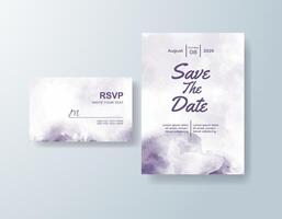 Artistic watercolor save-the-date in navy blue tones with a floral theme vector