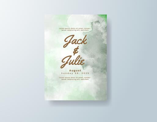 Graceful watercolor save-the-date in dusty blue tones with a romantic theme