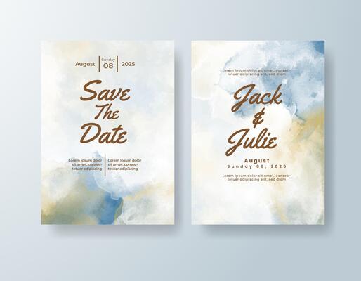 Fine art watercolor menu card in rose gold tones with an elegant theme