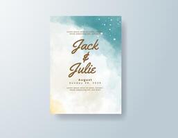 Custom watercolor save-the-date in sage green tones with a spring theme vector