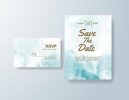 Romantic watercolor RSVP card in soft pink tones with a tropical theme vector