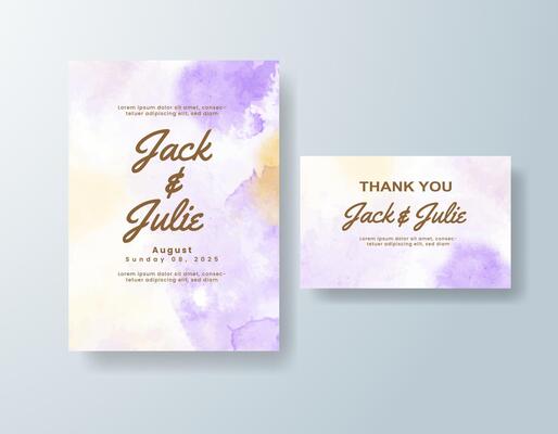 Artistic watercolor thank you card in coral tones with an autumn theme
