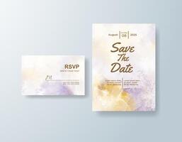 Bold watercolor invitation in dusty blue tones with a whimsical theme vector