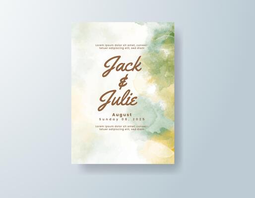 Whimsical watercolor save-the-date in peach tones with a modern theme