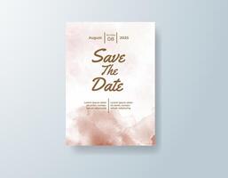 Subtle watercolor save-the-date in dusty blue tones with a floral theme vector