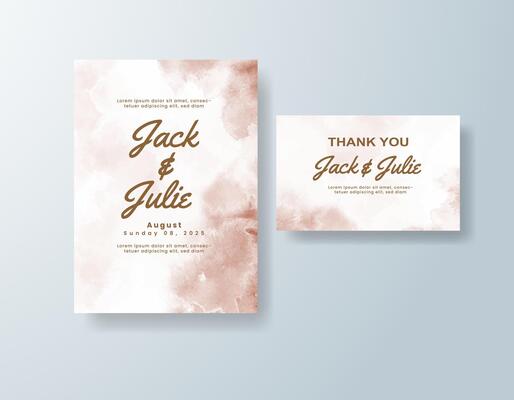 Sophisticated watercolor menu card in champagne tones with a beach theme