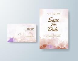 Custom watercolor RSVP card in golden yellow tones with a spring theme vector
