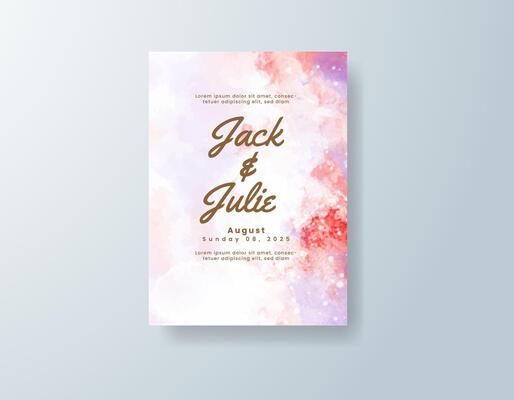 Artistic watercolor invitation in blush tones with a botanical theme