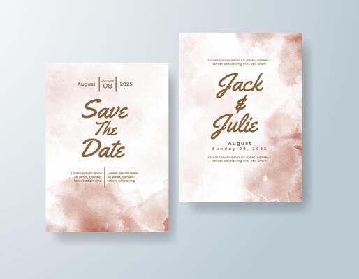 Artistic watercolor invitation in blush tones with a botanical theme.