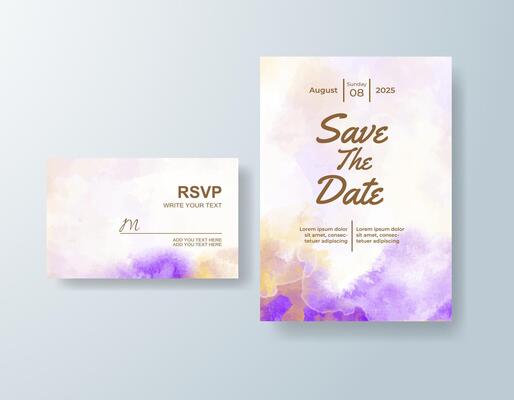 Vintage watercolor invitation in ivory tones with a spring theme