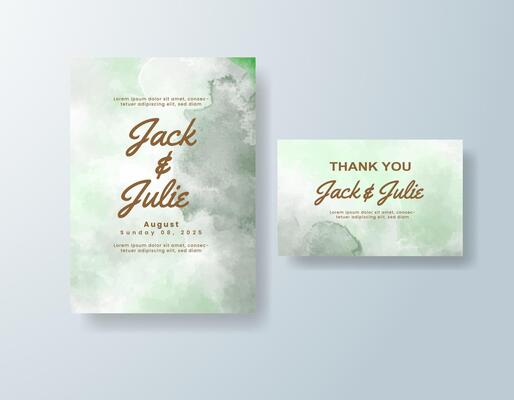 Refined watercolor RSVP card in sky blue tones with a beach theme