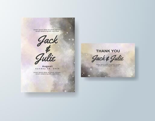 Subtle watercolor announcement in coral tones with a botanical theme