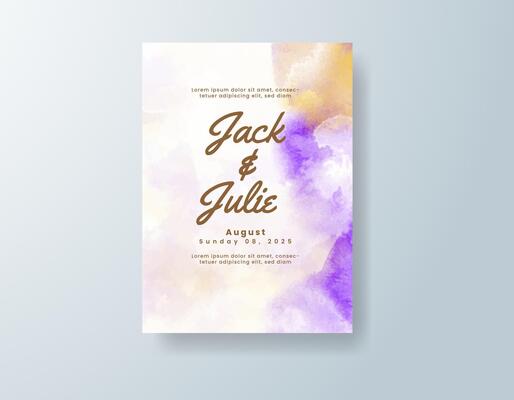 Custom watercolor save-the-date in peach tones with a garden theme