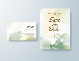 Dreamy watercolor details card in sage green tones with a boho theme vector
