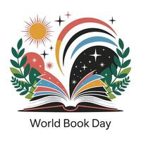 Enchanted Open Book Artwork for Book Day vector