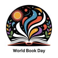 Magical Open Book Illustration for World Book Day vector