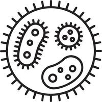 Flat Bacteria Silhouette Elements vector