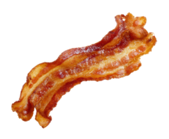 Crispy bacon slice perfect for breakfast or cooking recipes png
