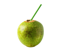 Refreshing coconut drink served in a whole coconut shell png
