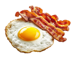 Crispy bacon and sunny side up egg for breakfast indulgence png