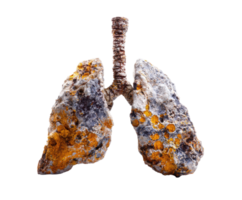 Stone lungs adorned with moss and lichen textures png