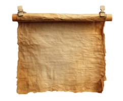 Blank ancient scroll with wood rollers for writing or art png