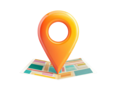 Location pin on colorful map representing navigation concept png
