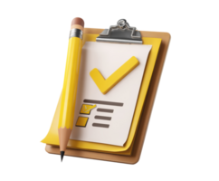 Checklist with pencil and clipboard to mark tasks completed png