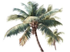 Tropical palm trees swaying in a gentle breeze for summer designs png