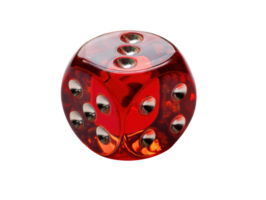 Red dice with silver dots for game night fun and entertainment png