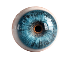 Bright blue eye with intricate details and textures for design png