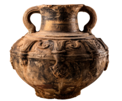 Ancient vase with intricate designs from history png