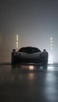 3D Rendered Cinematic Vintage Car Headlight Blinking in the Dark with side to front camera movement. video