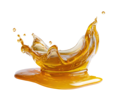 Golden honey splash creating an artistic effect in liquid png